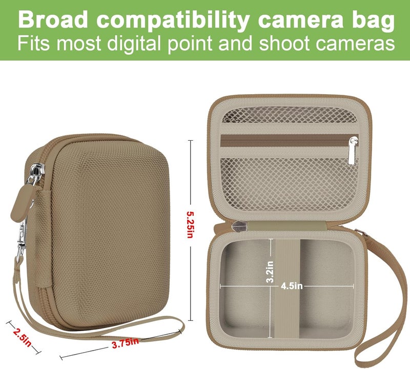 ALKOO Digital Camera Case Compatible with VAHOIALD FHD 1080P/ for CAMKORY Digital Point and Shoot/for KODAK PIXPRO FZ45-BK 16MP Vlogging/for IWEUKJLO/for Nsoela, Holder for SD Card More- Brown (Box Only) - Image 3